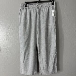 Gap Womens Mid Rise Linen-Blend Stripe Easy Pants, L Petite, 744901